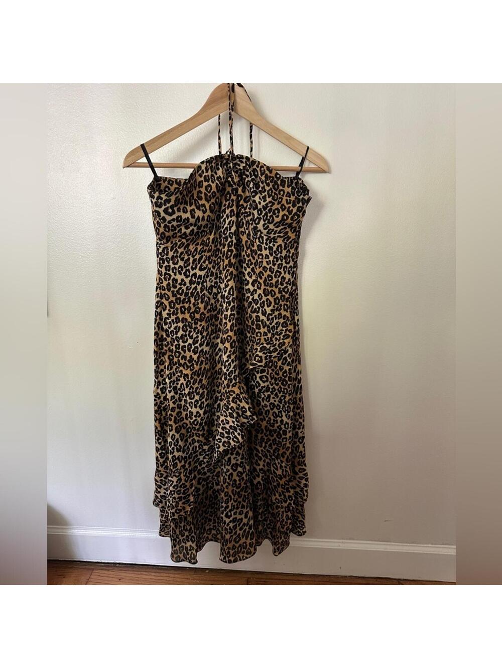 Y2K Michael Kors Strapless Leopard Print Dress